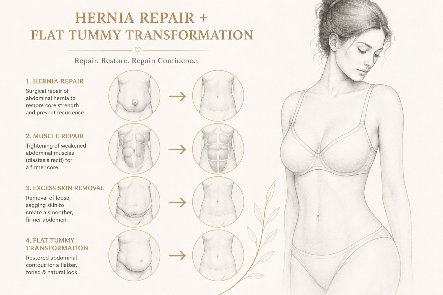 One Surgery, Two Benefits: Hernia Repair + Flat Tummy Transformation